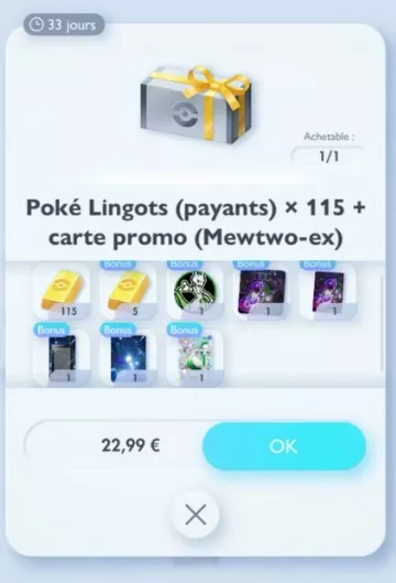Prix carte Mewtwo EX shiny dans la boutique