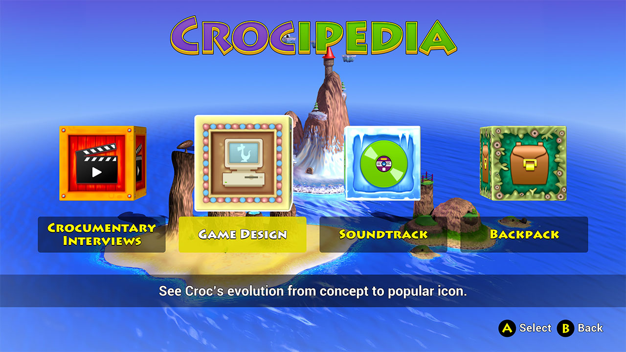 Crocipedia dans Croc Remaster