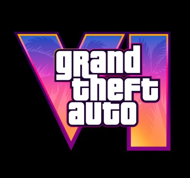 Logo officiel de Grand Theft Auto VI (GTA VI) sur fond violet et rose