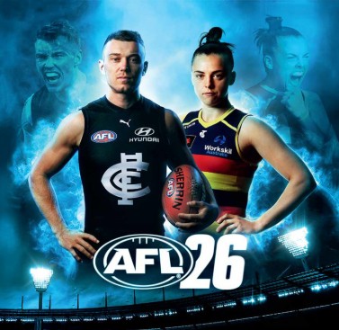 Jaquette d'AFL 26 avec Patrick Cripps et Ebony Marinoff en couverture