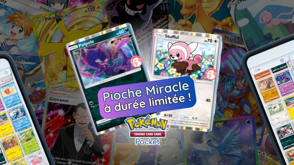 Pokémon TCG Pocket : Vémini et Nounourson s'invitent dans l'événement pioche miracle de juin !