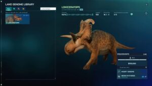 Interface de synthèse génétique du Lokiceratops