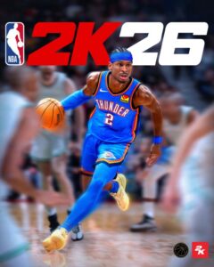 Shai Gilgeous-Alexander en action avec le Thunder sur la jaquette de NBA 2K26