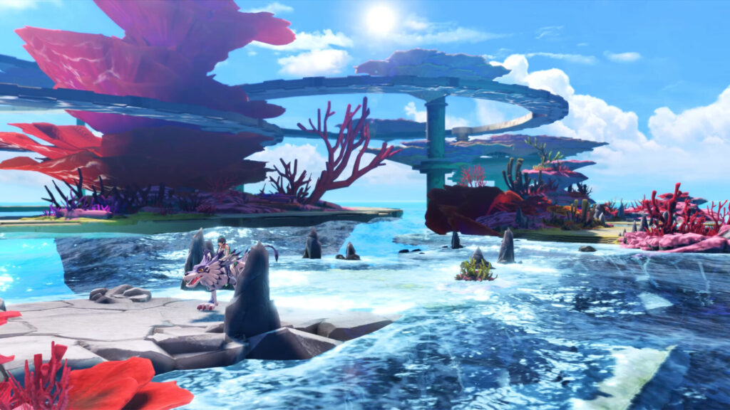 Exploration en bord de mer dans Digimon Story Time Stranger