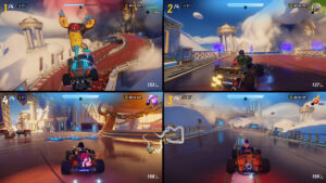 Course multijoueur écran partagé dans Disney Speedstorm sur Switch 2