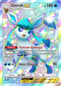 carte Givrali EX brillante avec effet neige Pokémon TCG