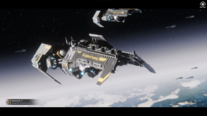 Flotte spatiale Helldivers 2 avec le SES Legislator of Supremacy en orbite