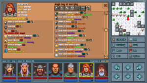 Inventaire détaillé d’un personnage dans Legends of Amberland III.