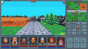 Rencontre sur une route avec un garde dans Legends of Amberland III.
