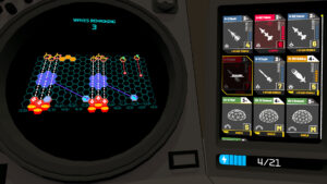 Interface tactique de Missile Command Delta avec grille hexagonale