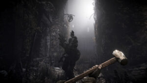 Une ruelle sombre avec une créature menaçante dans Total Chaos