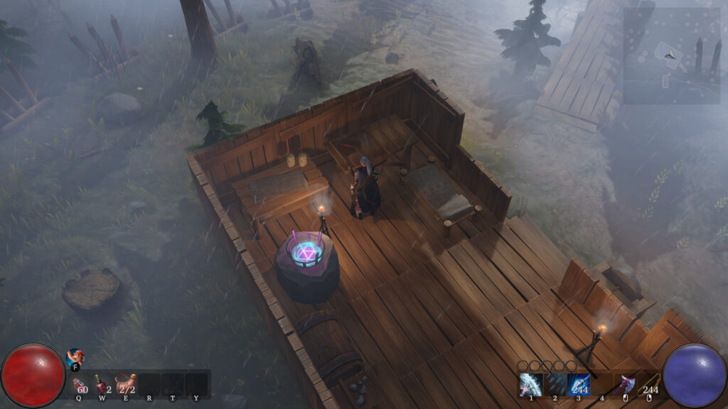 Campement personnel sous pluie persistante dans Beyond the Map