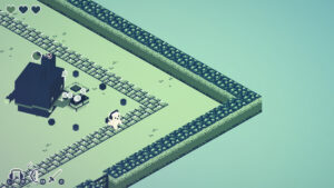 Cassette Boy explorant un donjon isométrique