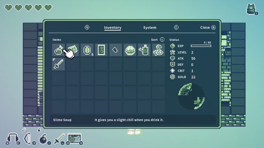 Gestion de l’inventaire dans Cassette Boy