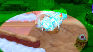 Goku Super Saiyan exécute une technique tourbillonnante