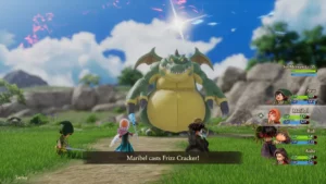 Affrontement contre un dragon dans Dragon Quest VII Reimagined
