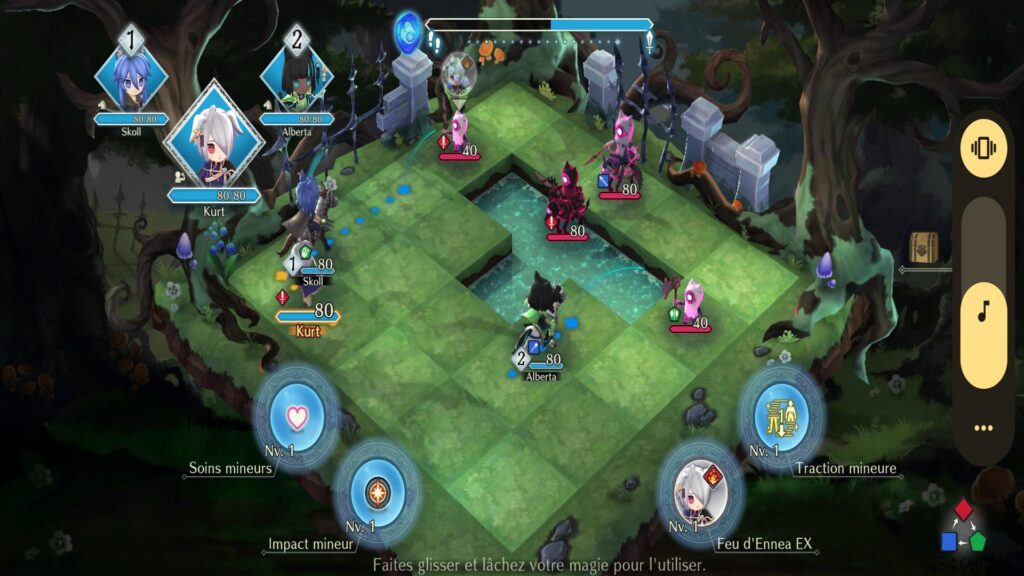 Combat tactique Fire Emblem Shadows en extérieur
