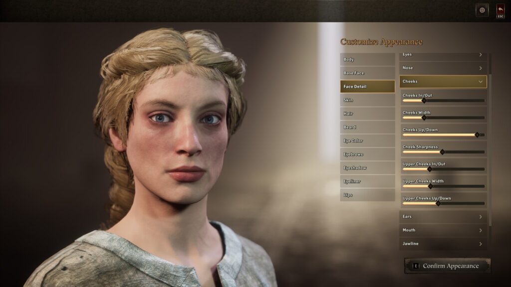 Pax Dei éditeur de personnage