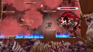 Combat contre un démon crânien dans Talaka, jeu roguelite inspiré des légendes afro-brésiliennes