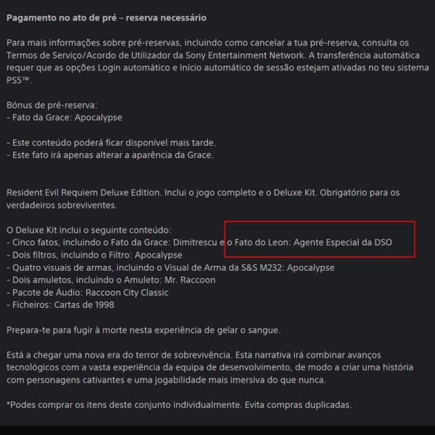 Leon S. Kennedy de retour dans Resident Evil 9 Requiem après une fuite Sony