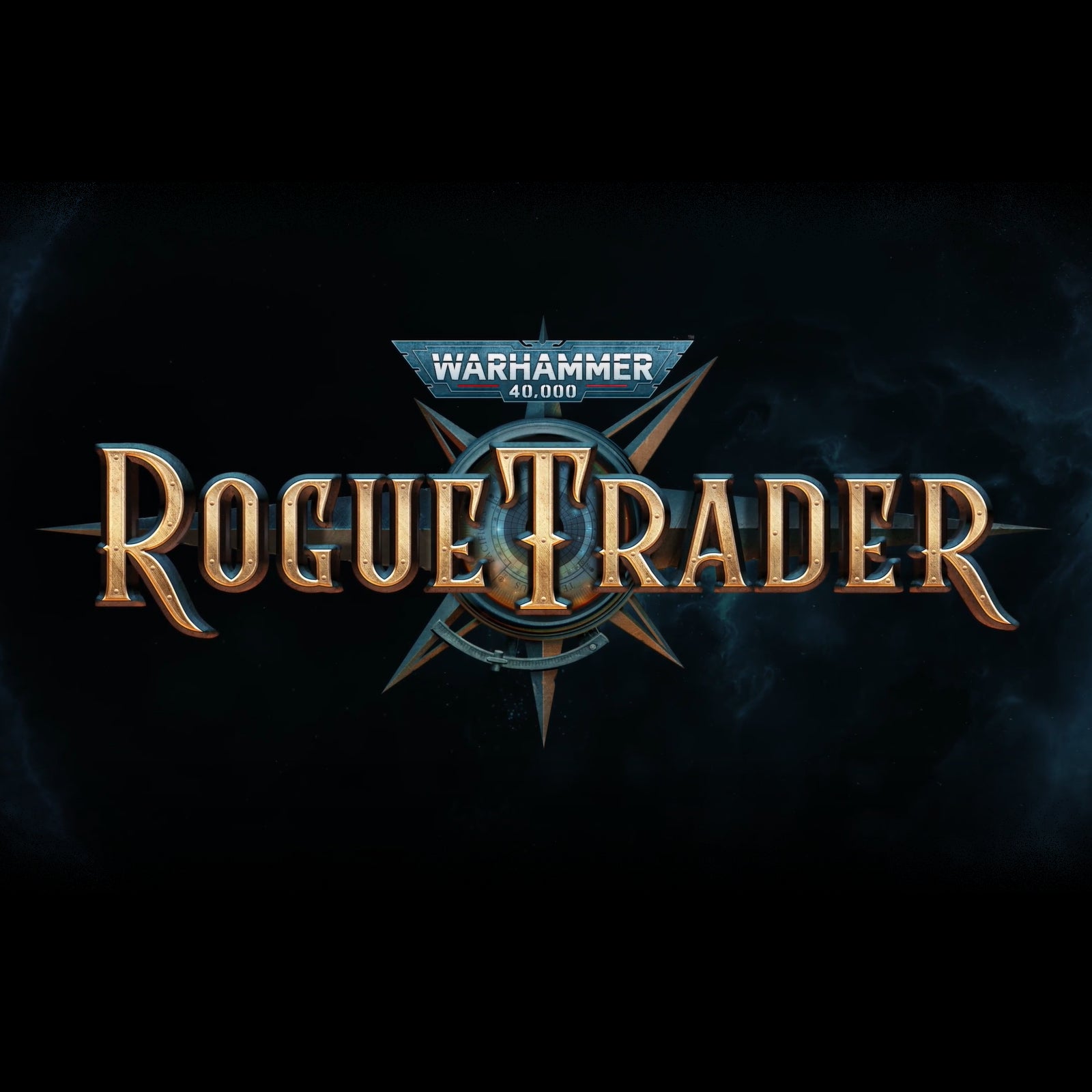 Logo officiel de Warhammer 40,000 Rogue Trader, jeu de rôle tactique RPG dans l'univers Warhammer 40K développé par Owlcat Games