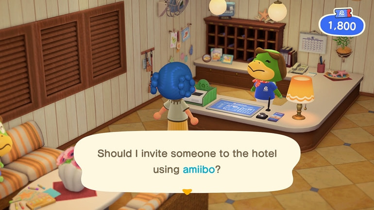 Les amiibo permettent aussi d'inviter n'importe quel villageois à l'hôtel de Kapp'n