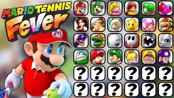 Le roster connu de Mario Tennis Fever avec les nouveaux venus de la série