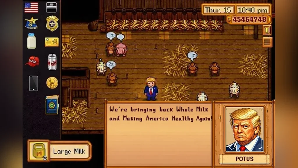 Donald Trump dans Stardew Valley ? Le mème officiel de la Maison-Blanche fait le buzz