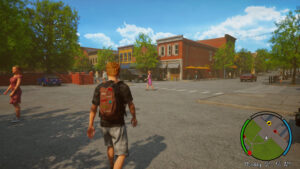 Agefield High Rock The School gameplay5 - exploration open world centre-ville américain lycéen avec sac à dos PC 2026
