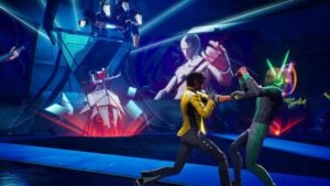 Dead as Disco artwork - Charlie Disco entouré des boss Idols dont Dex le guitariste vert, affrontement rythmique PC Early Access 2026
