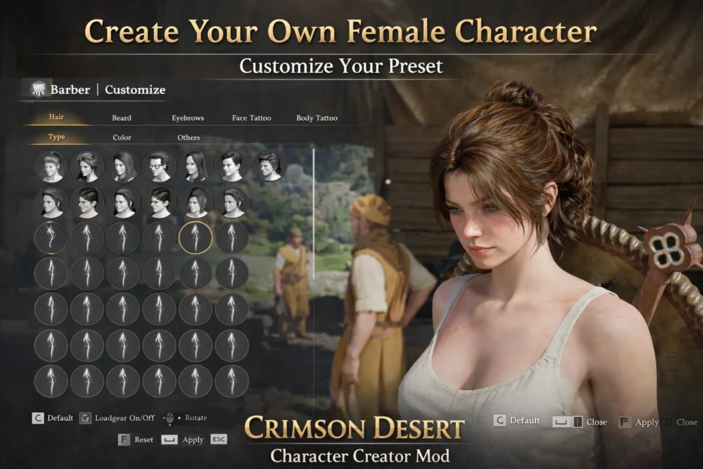 Character Creator Female ajoute 98 visages et 159 coiffures pour jouer une femme