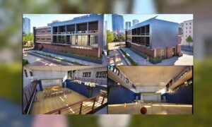 inZOI mise à jour lycée mai 2026 - nouveau bâtiment scolaire moderne en brique avec gymnase, couloirs et salle de sport dans le jeu de simulation