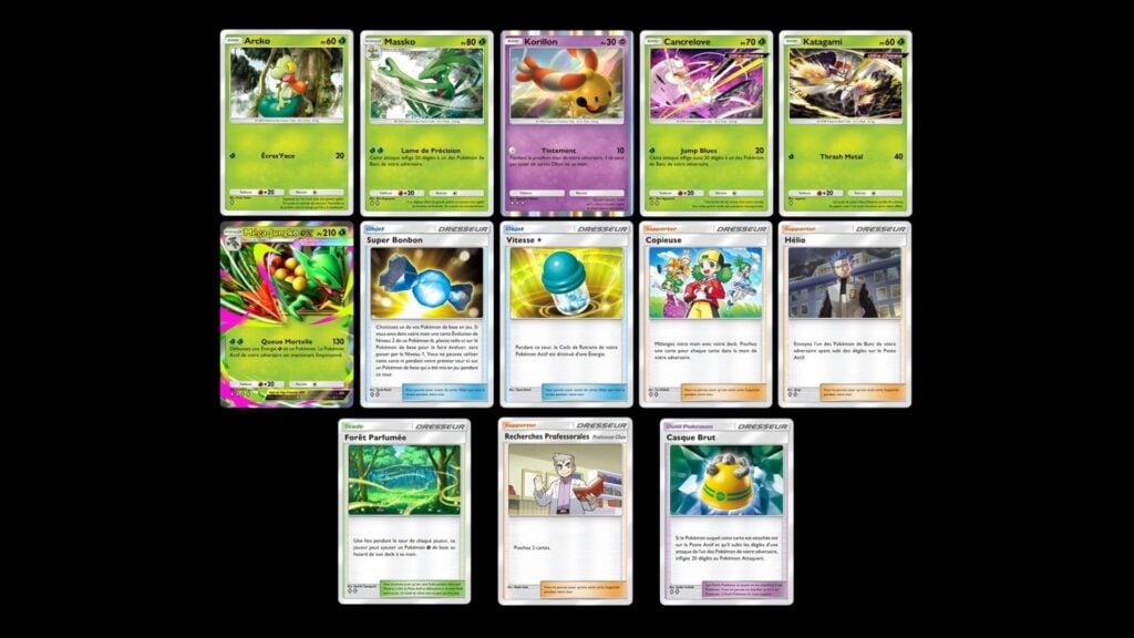 La liste complète des cartes du deck Méga-Juncko EX