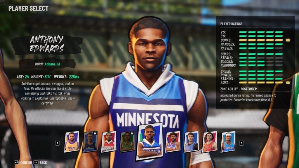 2. Anthony Edwards détient le record de 8 stats max sur le roster